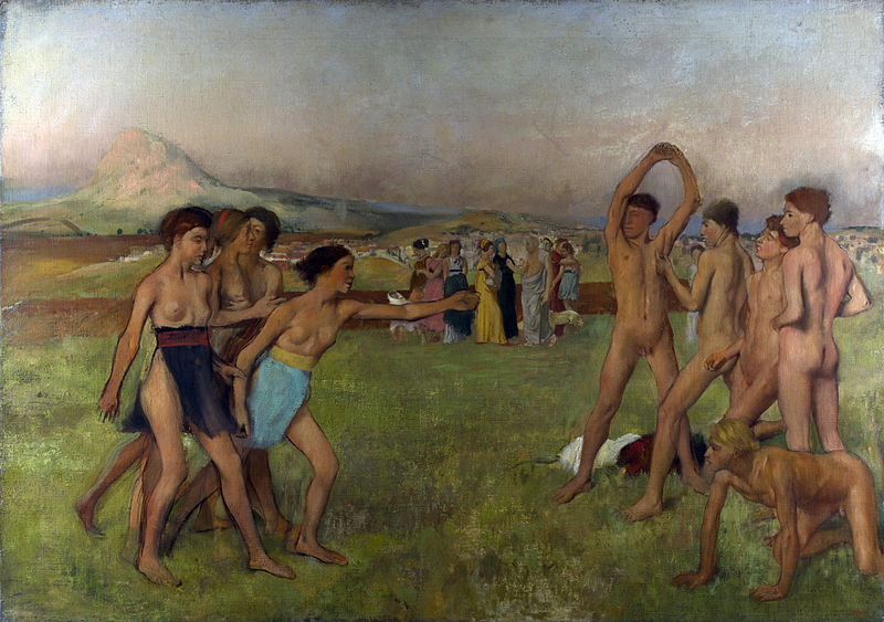 Young Spartans Exercising, 1860, oil painting