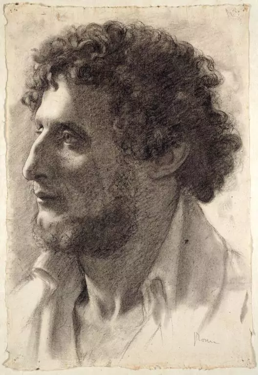 Italian Head, 1856, charcoal with stumping